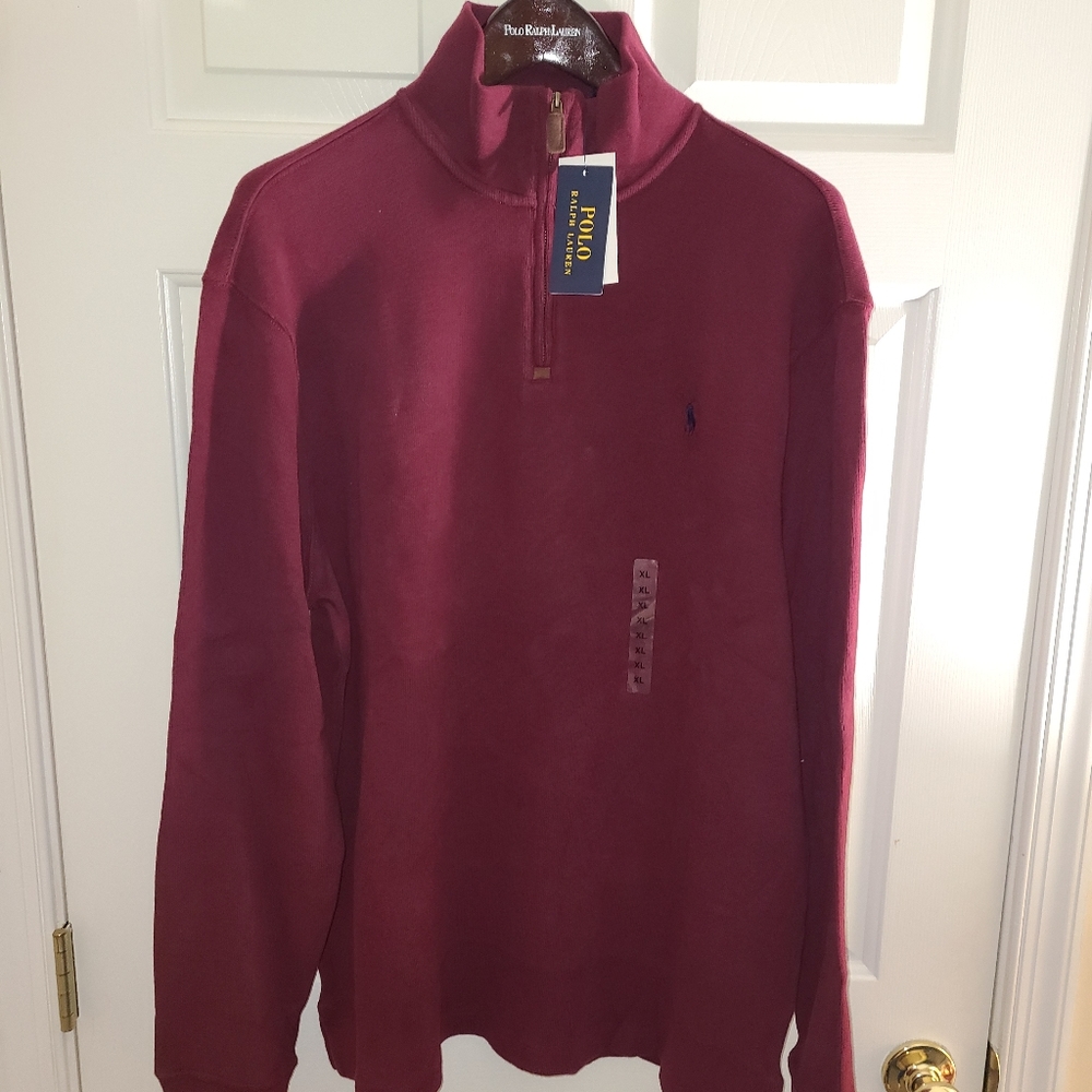 RALPH LAUREN POLO QUARTER ZIP SWEATSHIRT L
